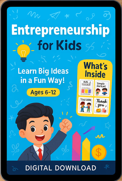 Entrepreneurship for Kids — Printable Activity Workbook for Ages 6–12 | Fun Business, Money & Life Skills